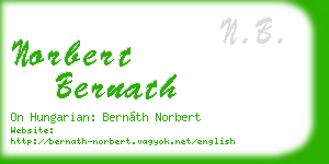norbert bernath business card